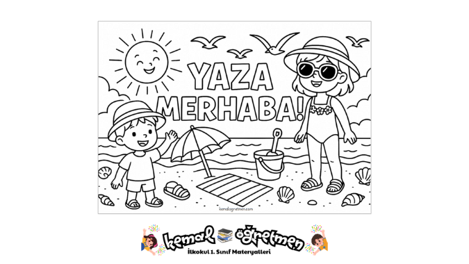 yaza merhaba boyama sayfası